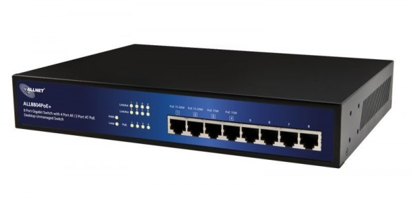 ALLNET ALL8804PoE+ Switch 8x Gigabit HPoE, 2x PoE+ o 4x PoE