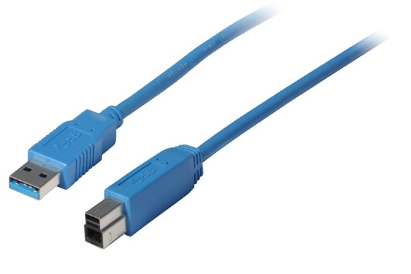 Patchkabel USB 3,0m, A(Stecker)/B(Stecker), Rev. 3.0, blau,