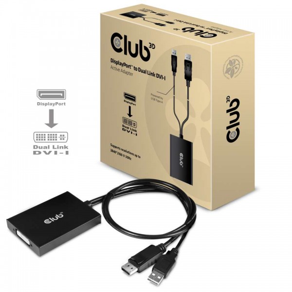 Adapter DisplayPort =&gt; DVI-I *Club3D* Dual Link aktiv