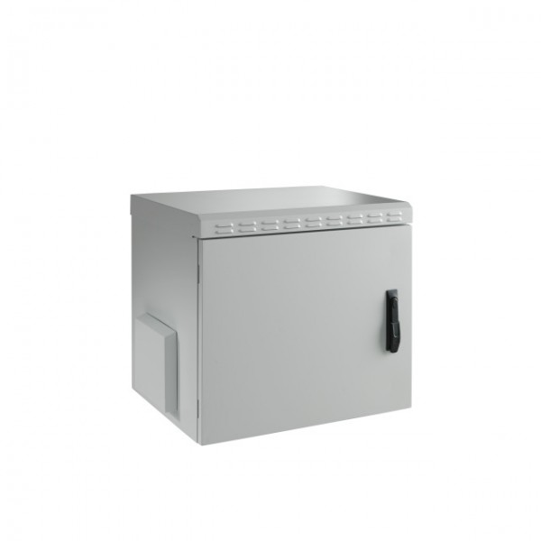 Wandgehäuse 19&quot;, IP55, 7HE, 1-teilig, T600/H410mm, Stahlblechtüre, Lichtgrau,