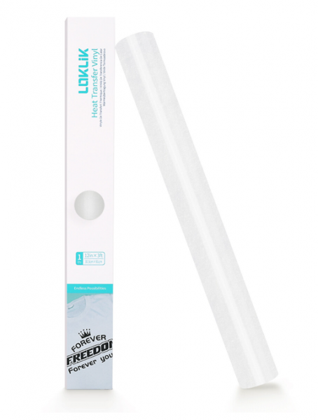 LOKLIK Vinilo termotransferible Purpurina - Blanco - 30,5 x 90 cm