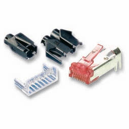 TP-Stecker STP Hirose,CAT6(TM21),100-PACK,incl.Knickschutz,G