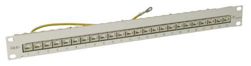 Patch Panel 24xTP, CAT6A,10Gbit, Schwarz, Telegärtner