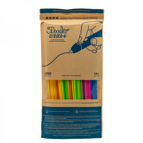 3Doodler Filamento "Neon Glow Bulk Bag" Start+, 250uds