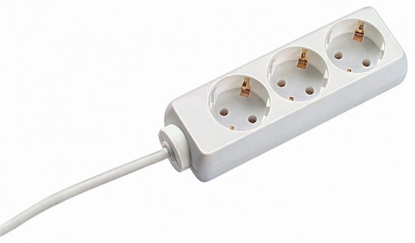 Bachmann Tischsteckdose, 3xDosen(CEE7)->Stecker(CEE7), 3m, weiss, SELLY,