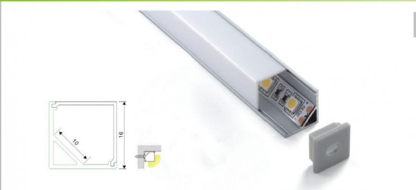 Synergy 21 ALU005 Perfil-U de aluminio, 2m