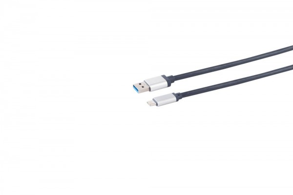 Kabel USB, C(St) => A(St), 0.5m, USB3.0, Dunkelblau, Aluminium Stecker,