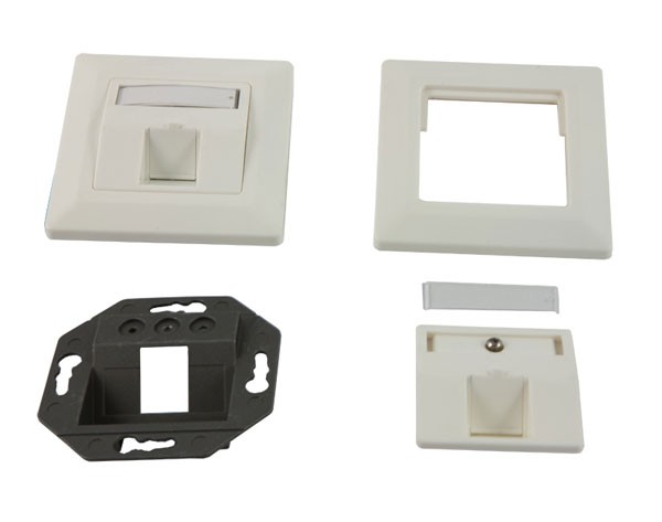 Dosen TP, AP, 1-fach, CAT6A, Keystone Slim-line, Reinweiss,