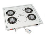 Triton 19"Schrank,zbh.Lüftereinsatz,2x,Dach/Boden,Lichtgrau,