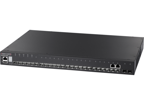 Edgecore Switch full managed Layer3 24 Port • 22 SFP • 2 x GE Combo (RJ45/SFP) • 2 x SFP+ ports • 1 x expansion • 19" • ECS4620-28F-DC