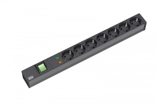 ALLNET Regleta 7x Enchufes (CEE7), 19", negro