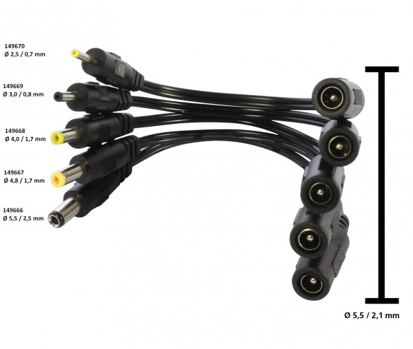 ALLNET fuente de alimentación de repuesto add. DC Jack ->DC adaptador de enchufe 5.5/2.1mm -> 5.5/2.5mm