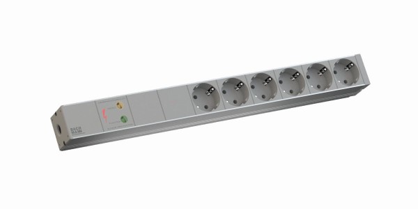 ALLNET Regleta 6x Enchufes (CEE7), 19", gris