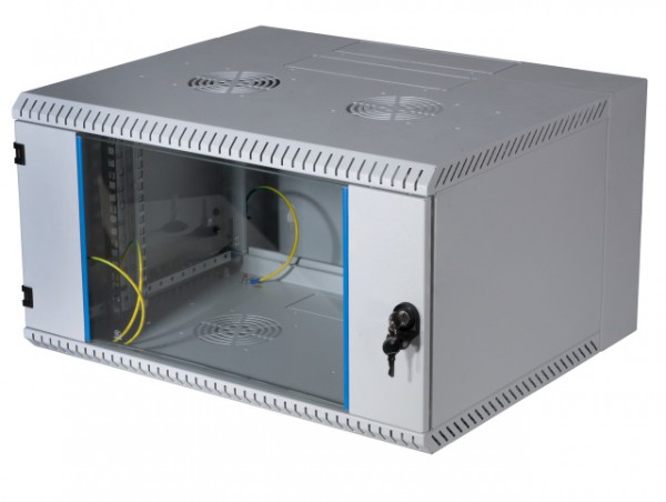 Rack mural 19&quot;, 6U, 2 piezas, 600mm, gris claro