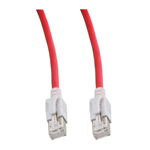 Patchkabel RJ45, DC, CAT6A 500Mhz, 2m, rot, LED in den Ste