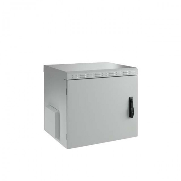 Wandgehäuse 19", IP55, 9HE, 1-teilig, T450/H500mm, Stahlblechtüre, Lichtgrau,