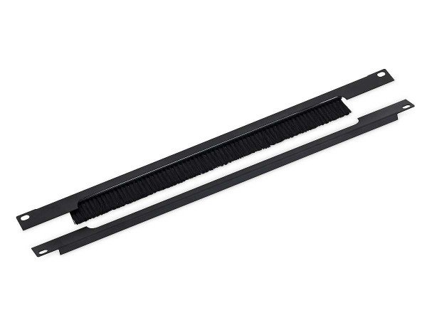 Triton 19"zbh. Kabeldurchführungsplatte mit Bürste, 1HE, Horizontal geteilt, Lichtgrau,