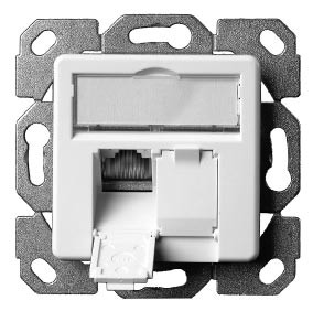 Dosen TP, UP,2-fach, CAT6A, AW,10Gbit, AMJ45-8/8UP/50, Telegärtne