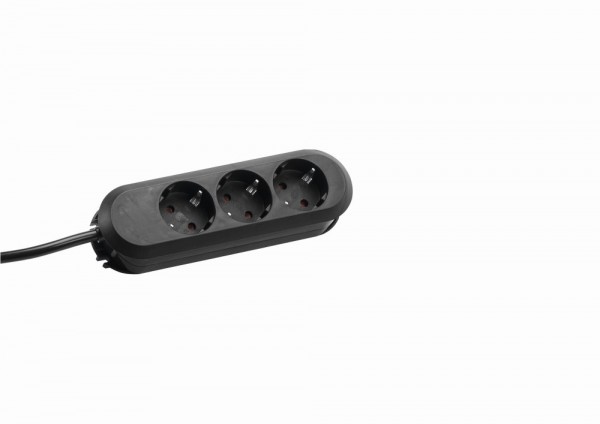 Bachmann Tischsteckdose, 3xDosen(CEE7)-&gt;Stecker(CEE7), 3m, Schwarz,