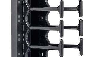 Triton 19"zbh. Kabelführungssystem Vertikal, 37HE, für 800mm Breite Schränke, Schwarz, zweireihig,