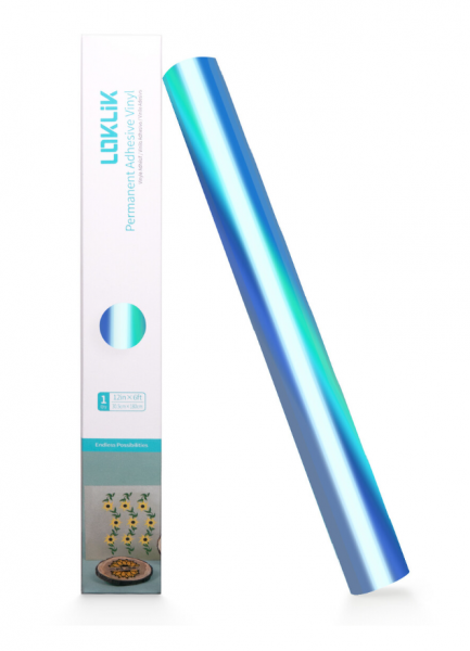 LOKLIK Vinilo adhesivo permanente Holográfico azul aqua