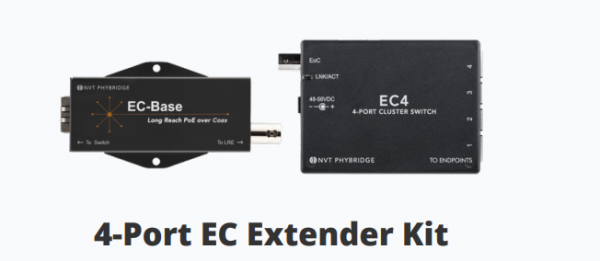 NVT Phybridge Switch CLEER PoE over Coax EC 4 Port Extender **KIT!**