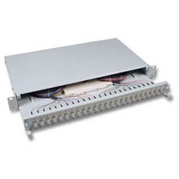 LWL-Patchpanel Spleisbox,19",12xST, 50/125um, ausziehbar,