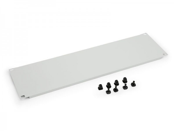 Triton 19"zbh. Blindplatte, 4HE, Lichtgrau, mit Kunststoffstöpsel