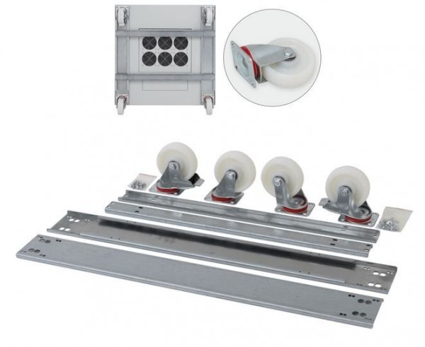 Triton 19"Schrank,zbh. Rollensatz(Räder), Rollensatz mit Verstärkungsrahmen 600x1100 für RMA/RZA Tragkraft 900 kg, RDA/RTA Tragkraft 1050 kg