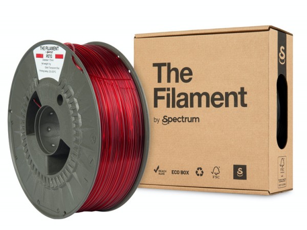 Spectrum The Filament PETG, Rojo transparente 1Kg