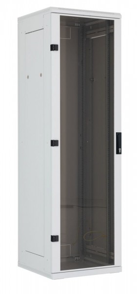 Triton 19"Schrank 42HE, B600/T1200, Lichtgrau, bis 800Kg, Glastür,