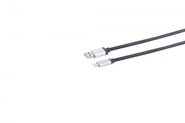Kabel USB, C(St) => A(St), 2.0m, USB2.0, Dunkelblau, Aluminium Stecker,