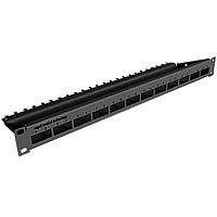 Patch Panel Grundträger f.12 Module,19",Black,Feistkorn&Wolf