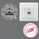 Rutenbeck Dose, UP, CAT6A, 1xRJ45, Reinweiss, UAE-Cat.6A iso