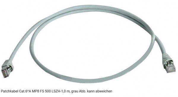 Telegärtner Patchkabel CAT6A, 1m,Grau, 500MHz,PIMF,Halogenfr