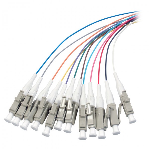 LWL-Pigtail-LC 9/125u,2mtr. OM2, 12-Pack, farbig