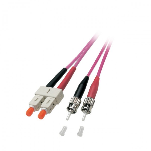 LWL-2-Faser-Patchk. 1.0mtr.ST-SC, 50/125um, OM4,
