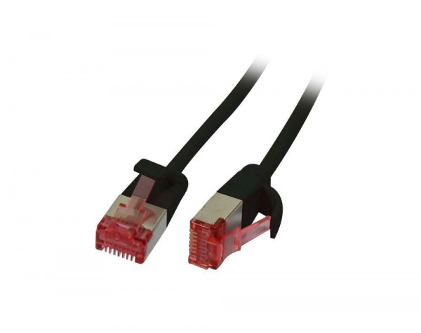 Patchkabel RJ45, CAT6 250Mhz,10m schwarz, U/FTP, slimline rund d 3,6mm, Synergy 21