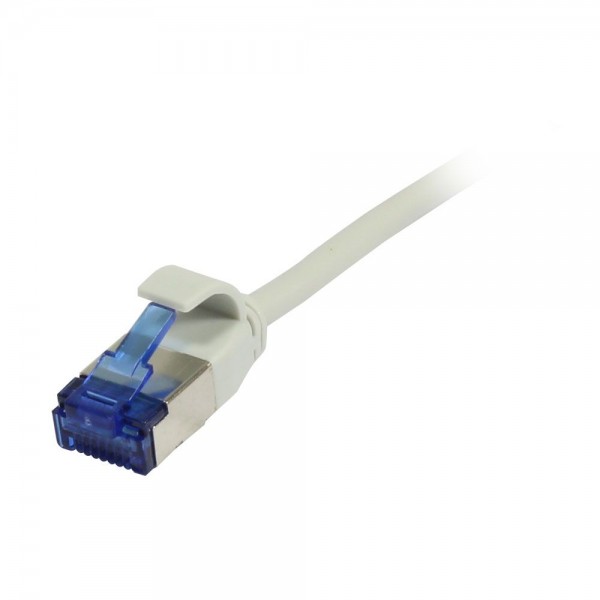 Patchkabel RJ45, CAT6A 500Mhz,10m, grau, U/FTP, slimline rund d=3,8mm, TPE(Superflex), AWG32, Synergy 21