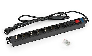 Triton 19"Schrank, zbh. Steckdosenleiste, 7xDosen(CEE7)->Ste