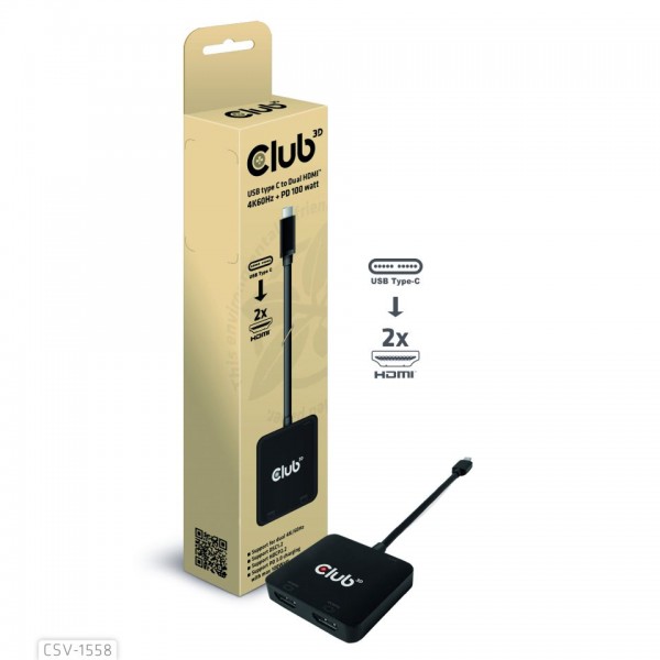 Adapter USB-C => 2x HDMI *Club3D*