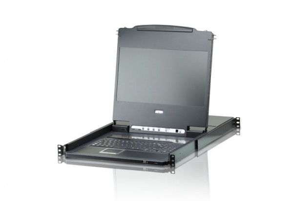 Aten KVM/TFT 8-fach, 19&quot; 1HE, incl.KVM/TFT 17,3&quot;, DVI, Deutsch