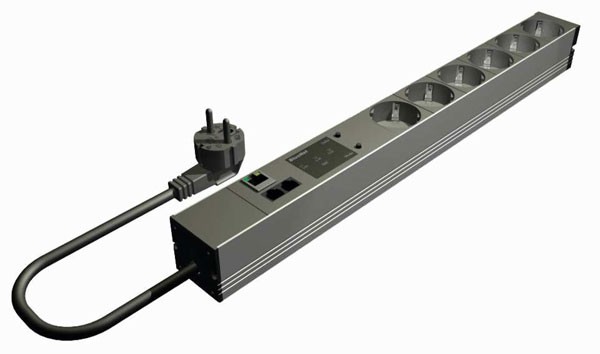 Bachmann Steckdosenleiste, 19&quot;, 6xDosen(CEE7)-&gt;Stecker(CEE7), PDU, 10/100Mbit,