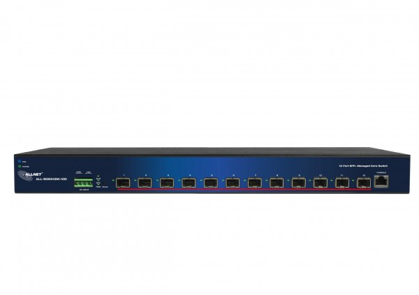 ALLNET Switch smart managed Layer2 12 Port • 12x 12 SFP+ 10GbE • 19" • ALL-SG9312M-10G • Core-Switch • Redundant Power Option