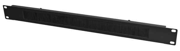 Panel guia cables para rack de 1U con cepillo, negro