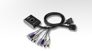Aten KVM-Switch 2-f. Audio/USB/DVI