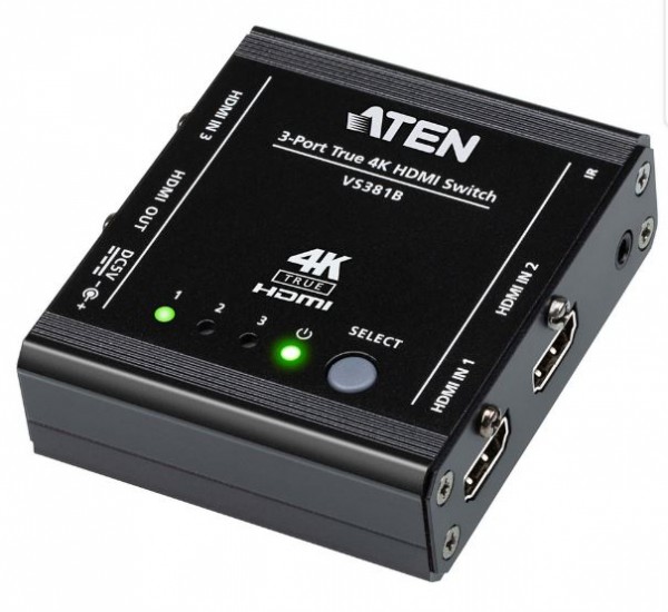 Aten VS381B-AT Switch HDMI 4K de 3 puertos