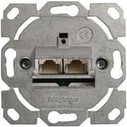 Dosen TP, UP,2-fach, CAT6A,10Gbit, AMJ45-8/8UP, Telegärtner,*ohn