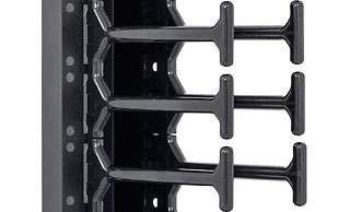 Triton 19"zbh. Kabelführungssystem Vertikal, 45HE, für 800mm Breite Schränke, Schwarz, zweireihig,