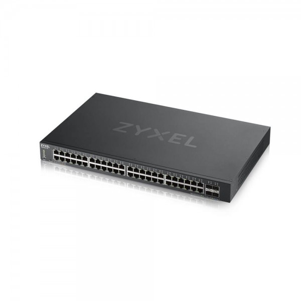 Zyxel Switch smart managed Layer2 52 Port • 48x 1 GbE • PoE Budget 375 Watt • 48x PoE at • 4x SFP+ • 19" • NebulaFlex • XGS1935-52HP